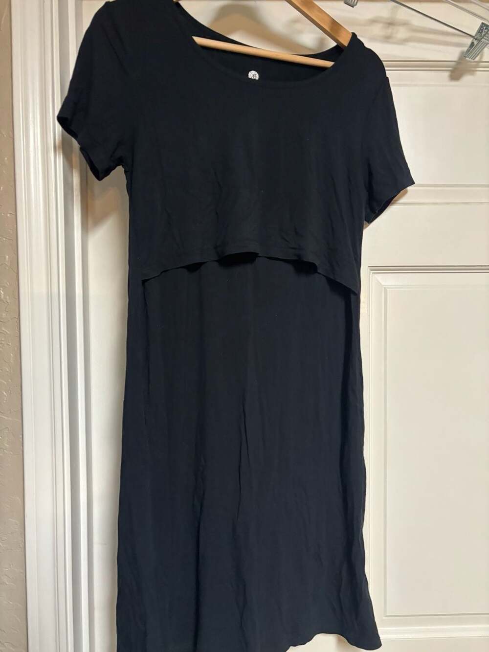 Kindred Bravely Eleanora Bamboo Maternity Nursing Dress Small Petite Black
